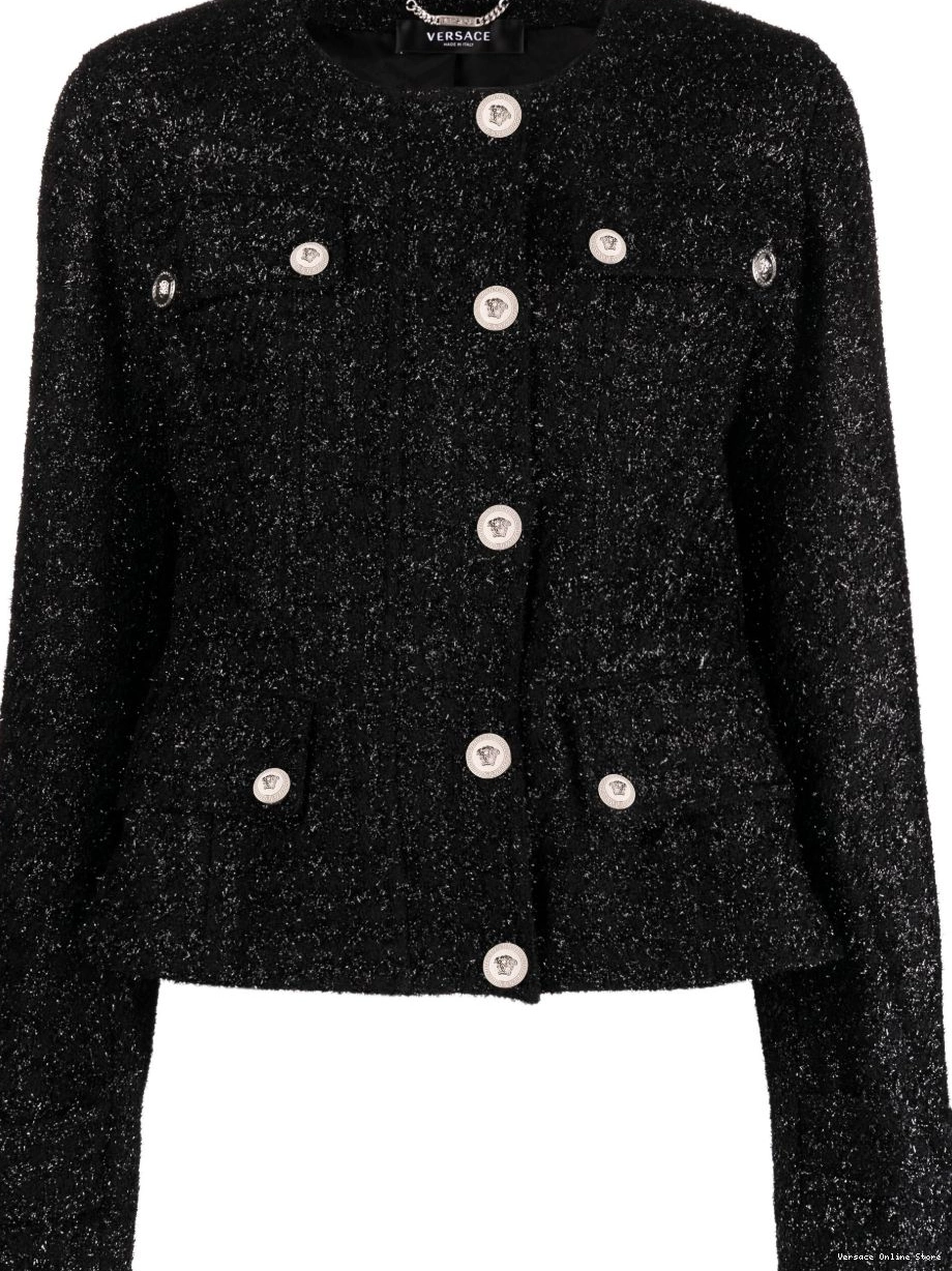 Affordable Versace jacket tweed Head Women single-breasted Medusa 0817